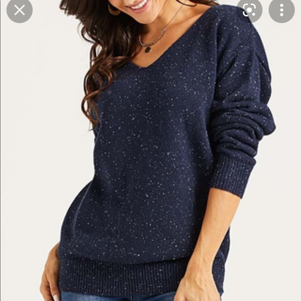 Suzanne Betro weekender sweater 2x navy